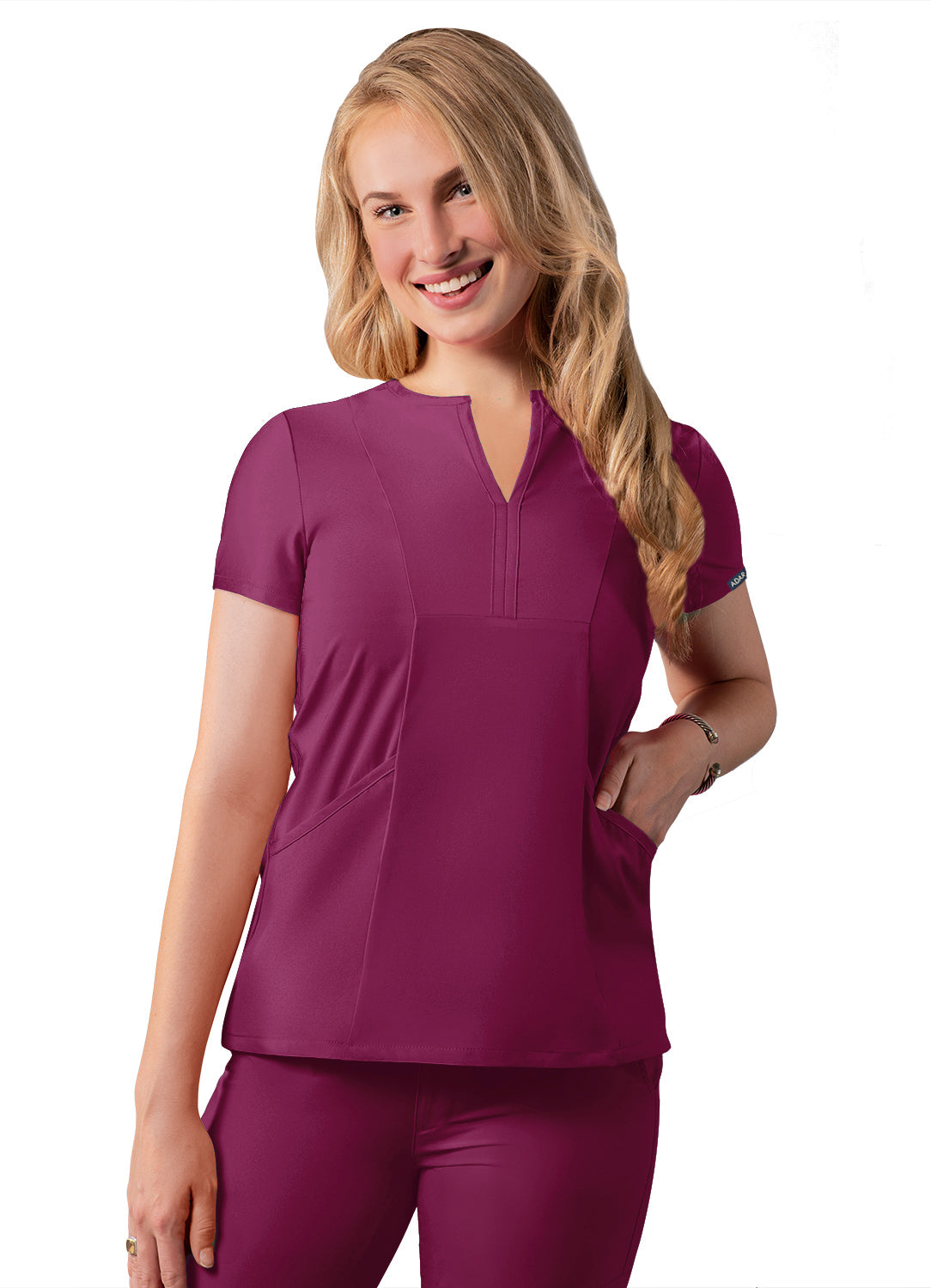 ADAR Addition Women's Notched V-neck Scrub Top