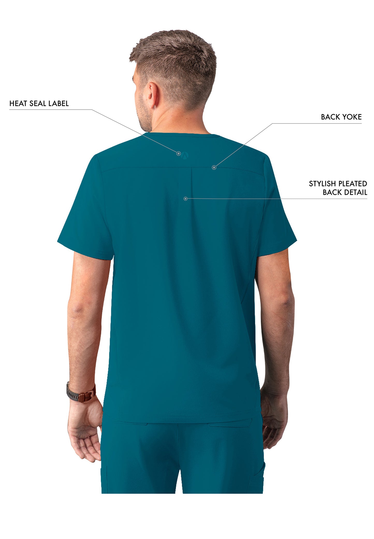 ADAR Addition Men's Classic V-Neck Scrub Top