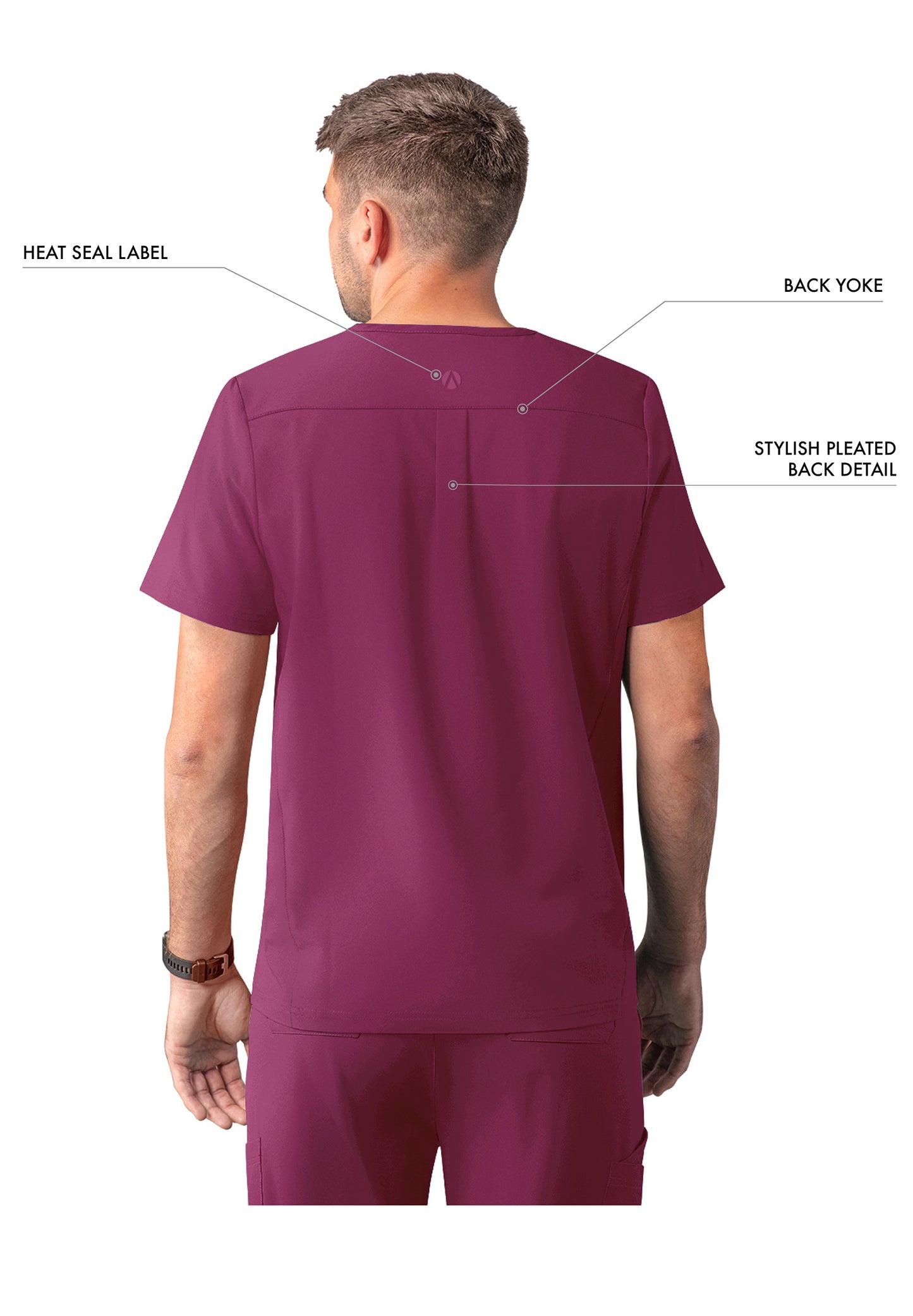 ADAR Addition Men's Classic V-Neck Scrub Top