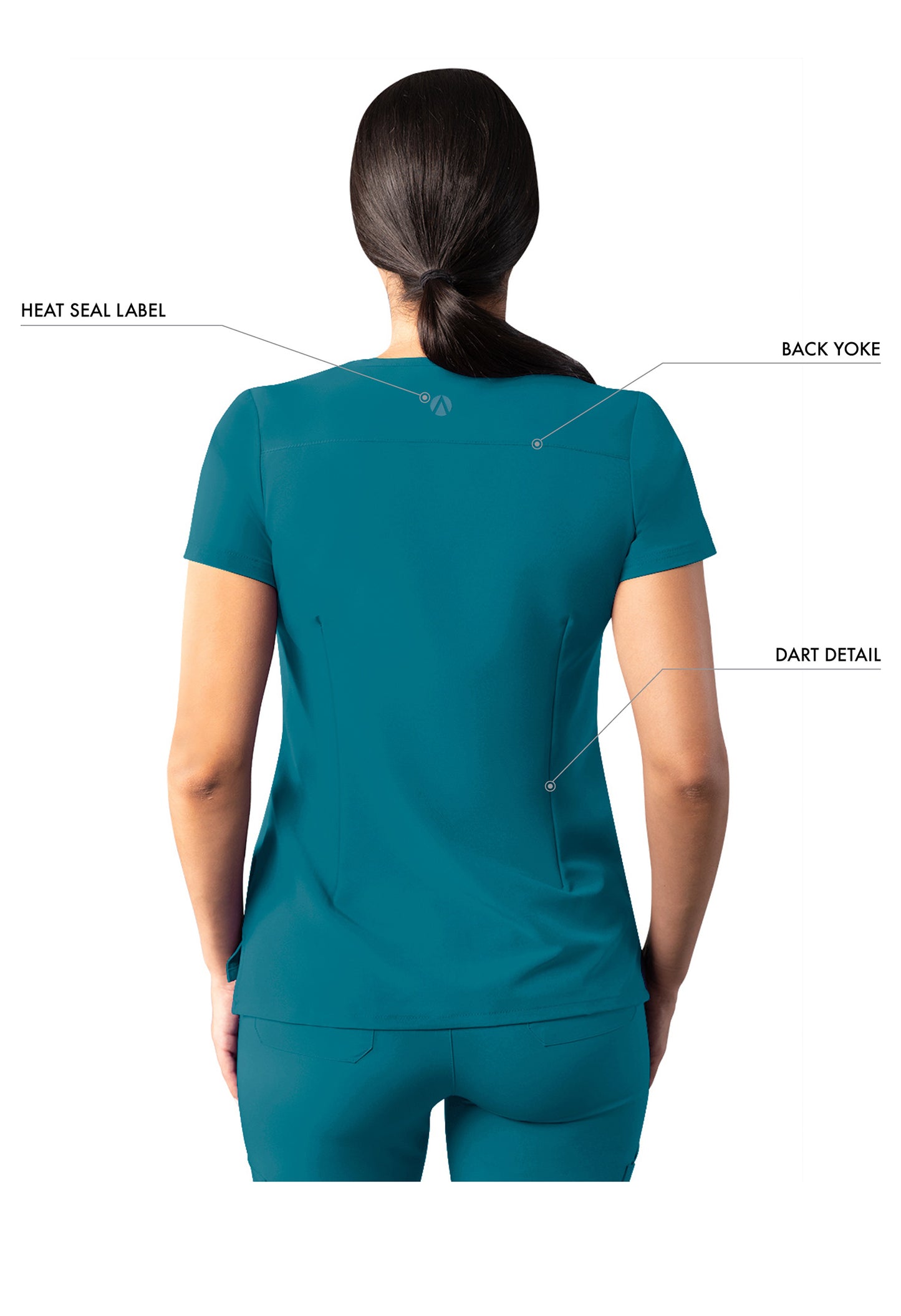 ADAR Addition Women's Modern V-Neck Scrub Top
