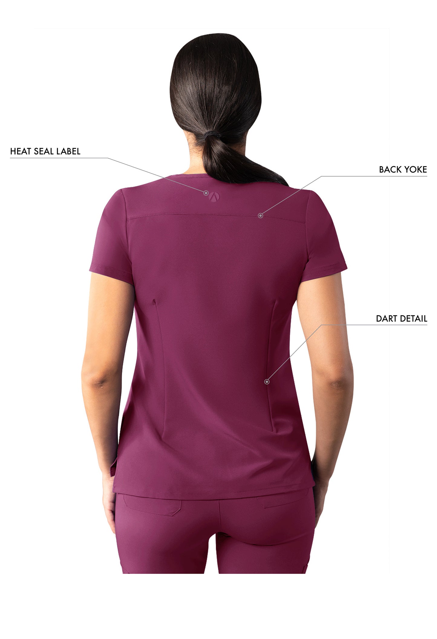 ADAR Addition Women's Modern V-Neck Scrub Top
