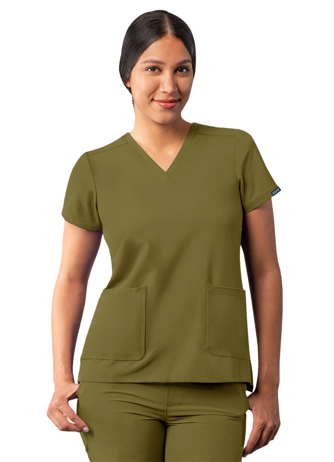 ADAR Addition Women's Modern V-Neck Scrub Top