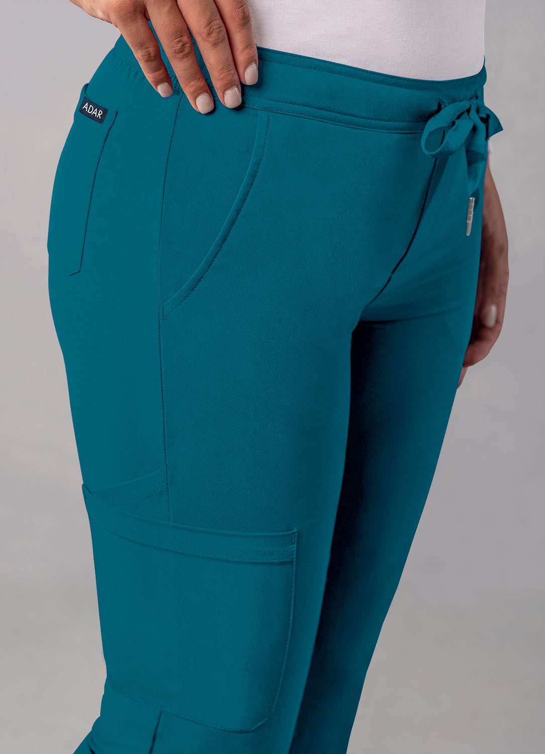 ADAR Addition Women's Skinny Leg Cargo Drawstring Pant Petite