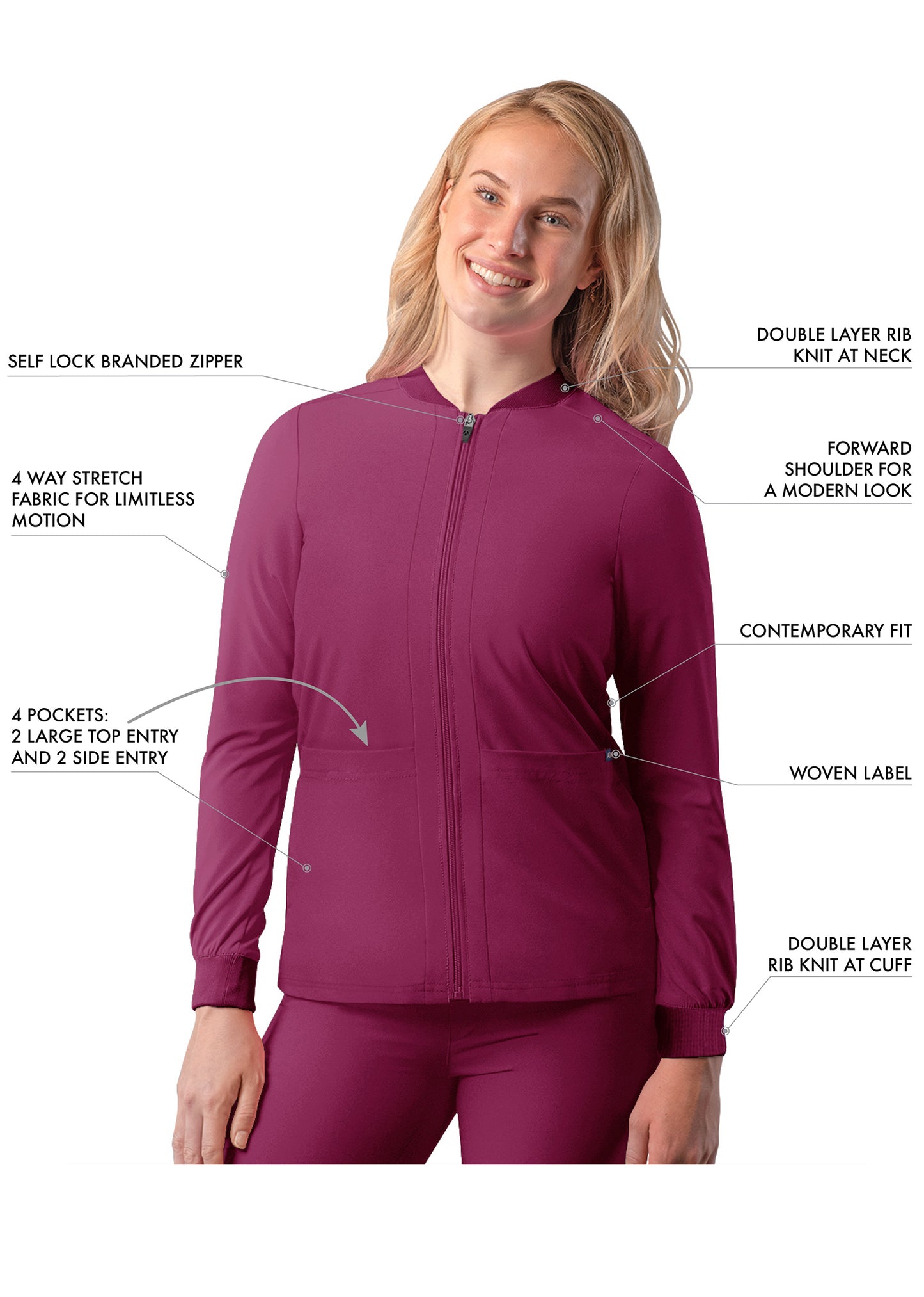 ADAR Addition Women's Bomber Zipped Jacket