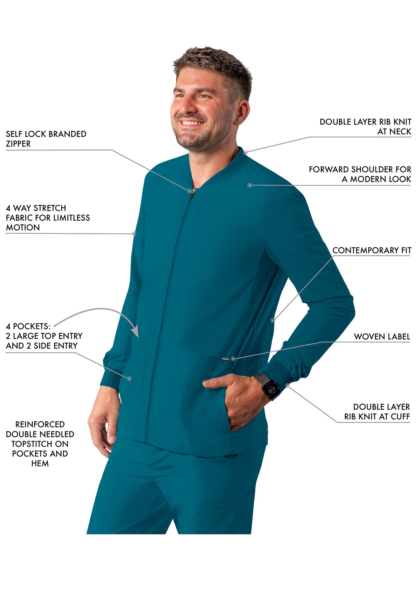 ADAR Addition Men's Bomber Zipped Jacket