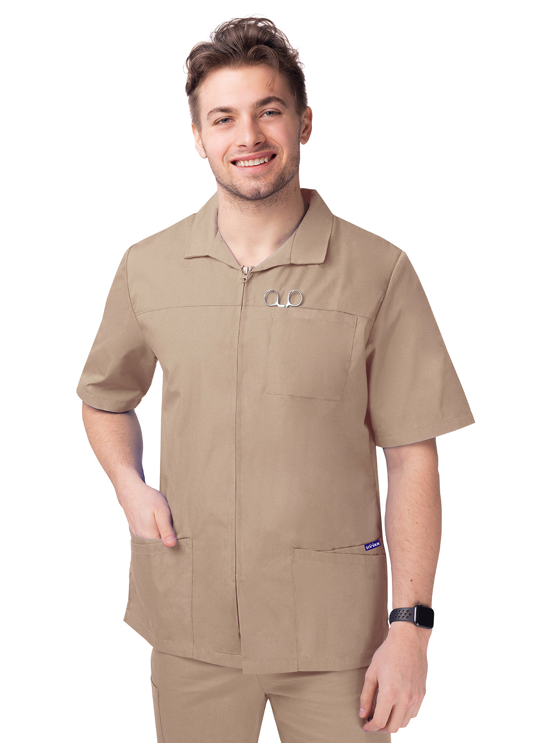 Sivvan Men's Zippered Short Sleeve Jacket