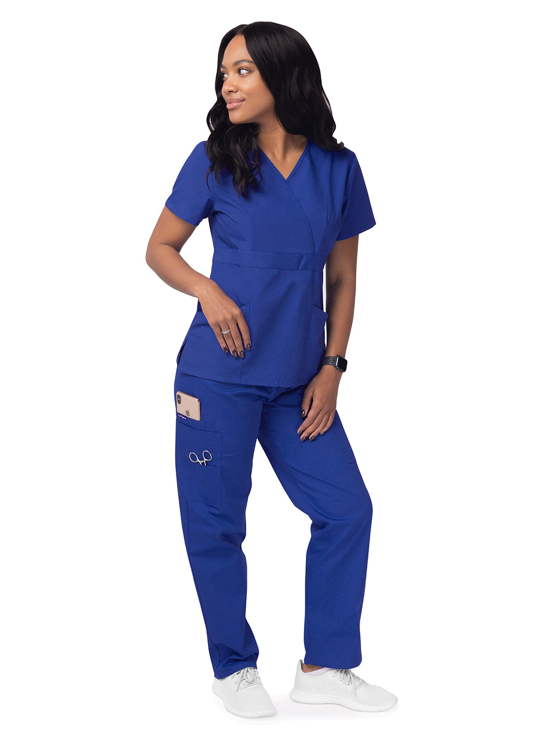 Sivvan Women's Mock Wrap Top/Cargo Pant Scrub Set