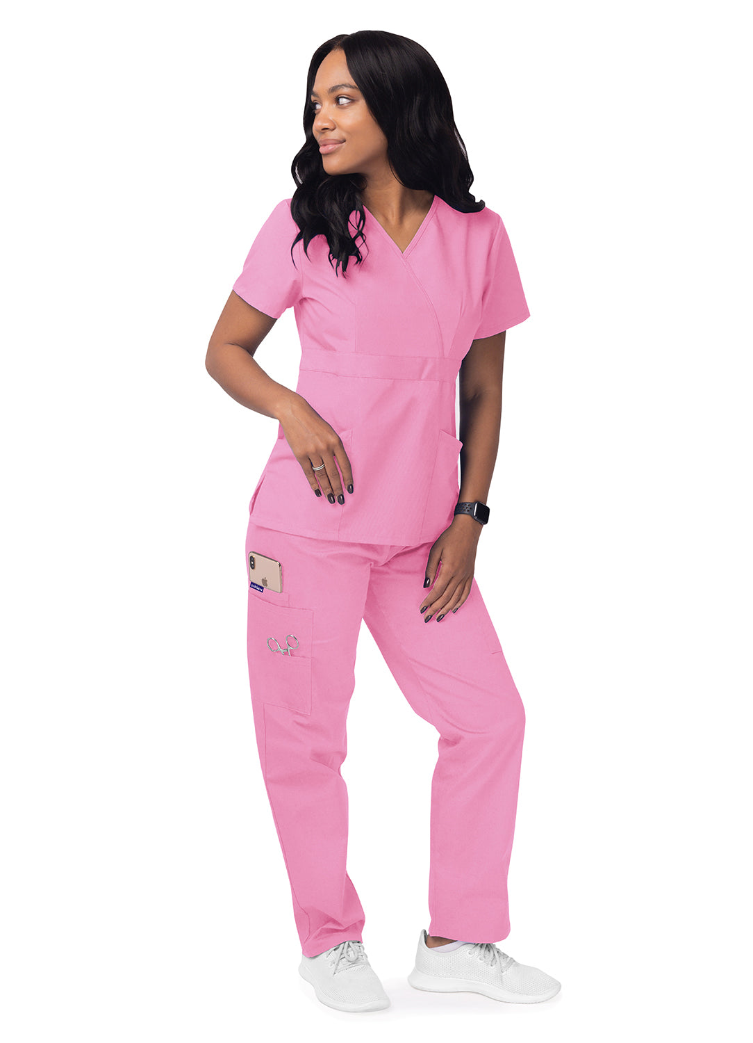 Sivvan Women's Mock Wrap Top/Cargo Pant Scrub Set