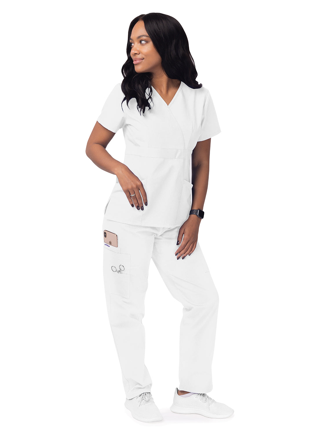 Sivvan Women's Mock Wrap Top/Cargo Pant Scrub Set