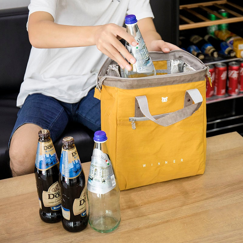 Portable Lunch Bag Thermal Insulated Lunch Box Tote Cooler Bag Bento Pouch Lunch Container School Food Storage Bags