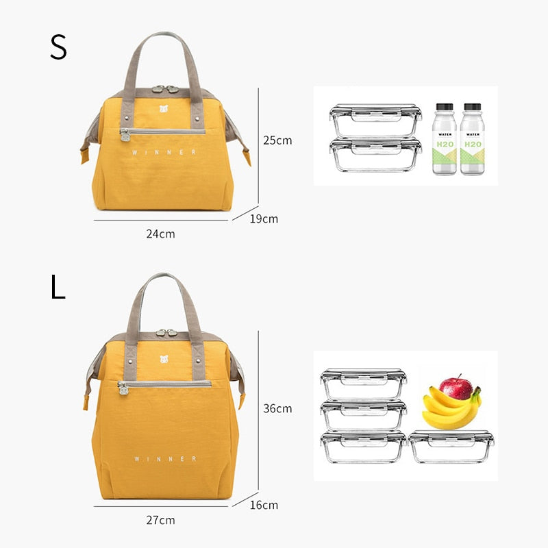 Portable Lunch Bag Thermal Insulated Lunch Box Tote Cooler Bag Bento Pouch Lunch Container School Food Storage Bags