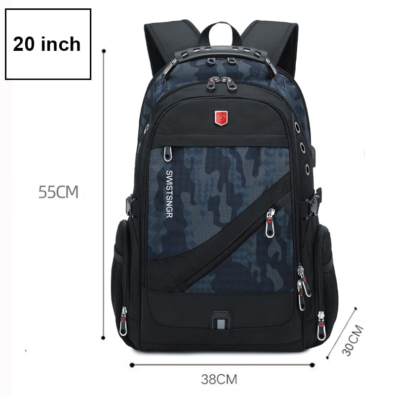 Anti-Thief Backpack Multifunctional Waterproof 17.3 Inch Laptop Bag USB Charging Travel Backpacks