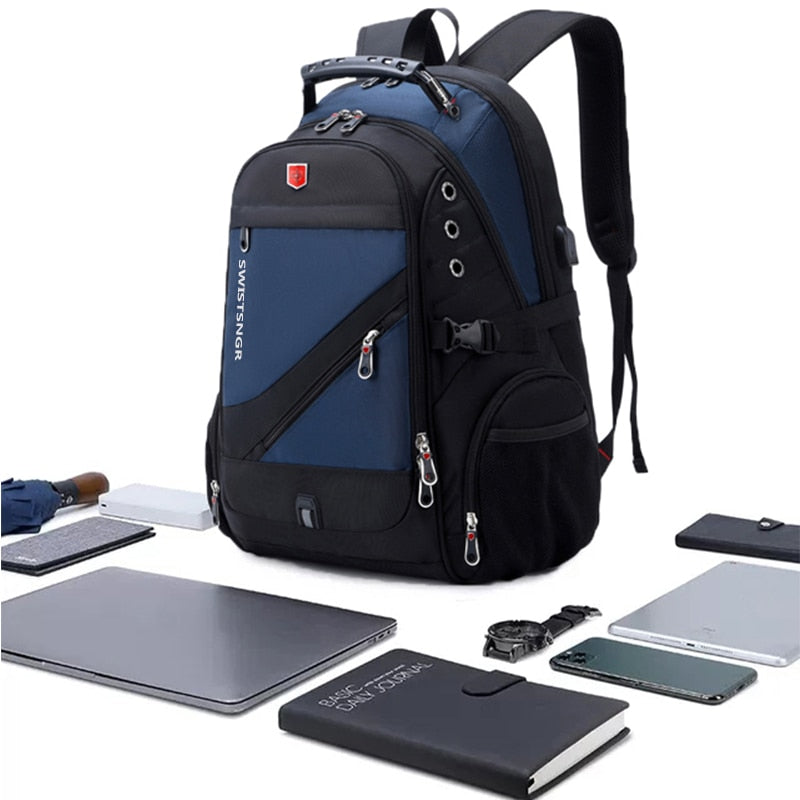 Anti-Thief Backpack Multifunctional Waterproof 17.3 Inch Laptop Bag USB Charging Travel Backpacks
