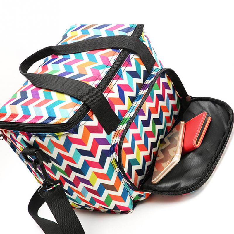 Oxford Double Layer Cooler Lunch Bag Printed Insulated Thermal Food Picnic Handbag Portable Shoulder Lunch Box Tote