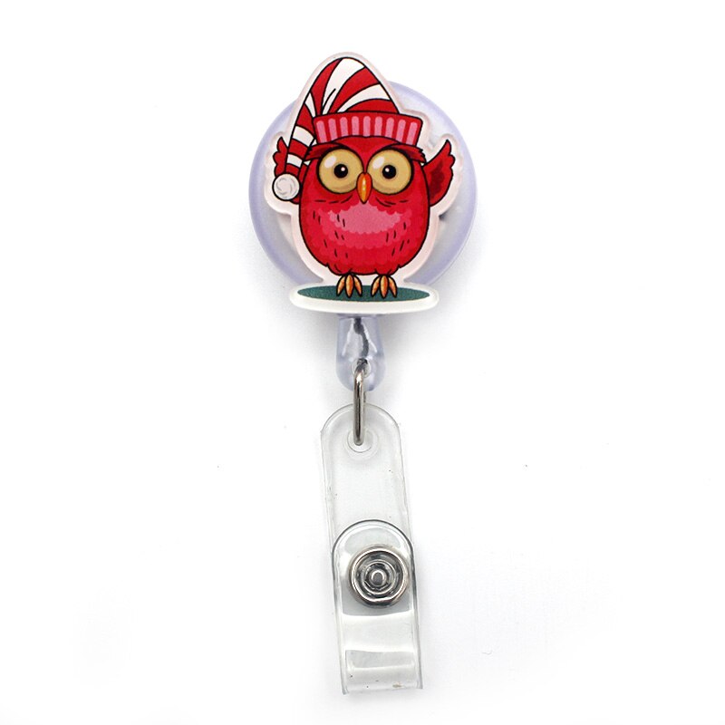Creative Candy Color Owl Resin Retractable Badge Reel Nurse Doctor Student Exhibition ID Card Clips Badge Holder Stationery