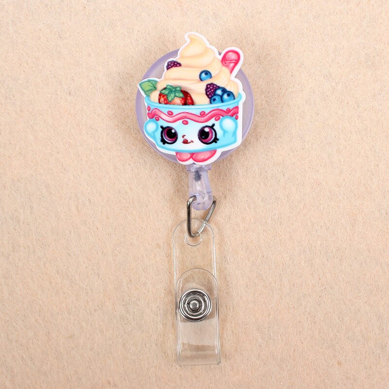 Creative Candy Color Owl Resin Retractable Badge Reel Nurse Doctor Student Exhibition ID Card Clips Badge Holder Stationery