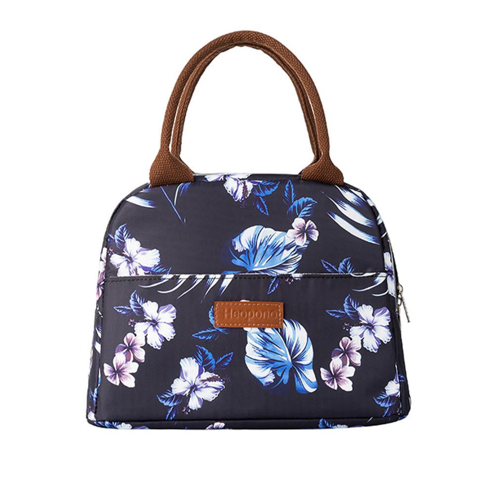Functional Pattern Cooler Lunch Box Portable Insulated Oxford Cloth Lunch Bag Thermal Food