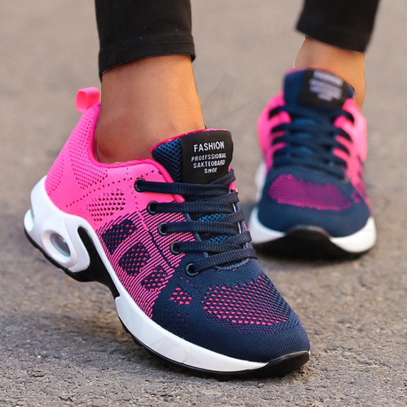Ladies Casual Mesh Sneakers Flat Shoes Lightweight