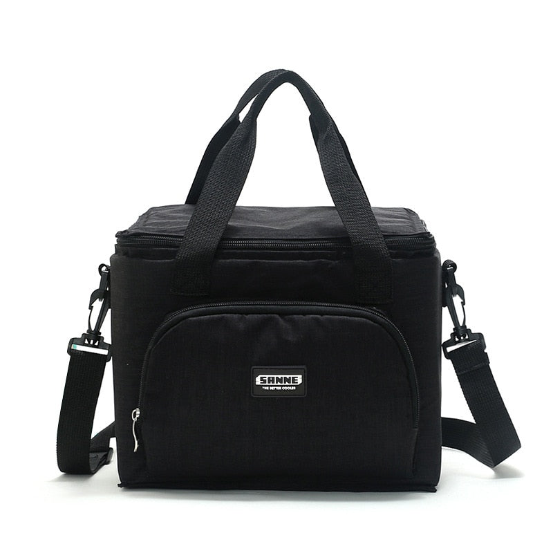 Oxford Double Layer Cooler Lunch Bag Printed Insulated Thermal Food Picnic Handbag Portable Shoulder Lunch Box Tote
