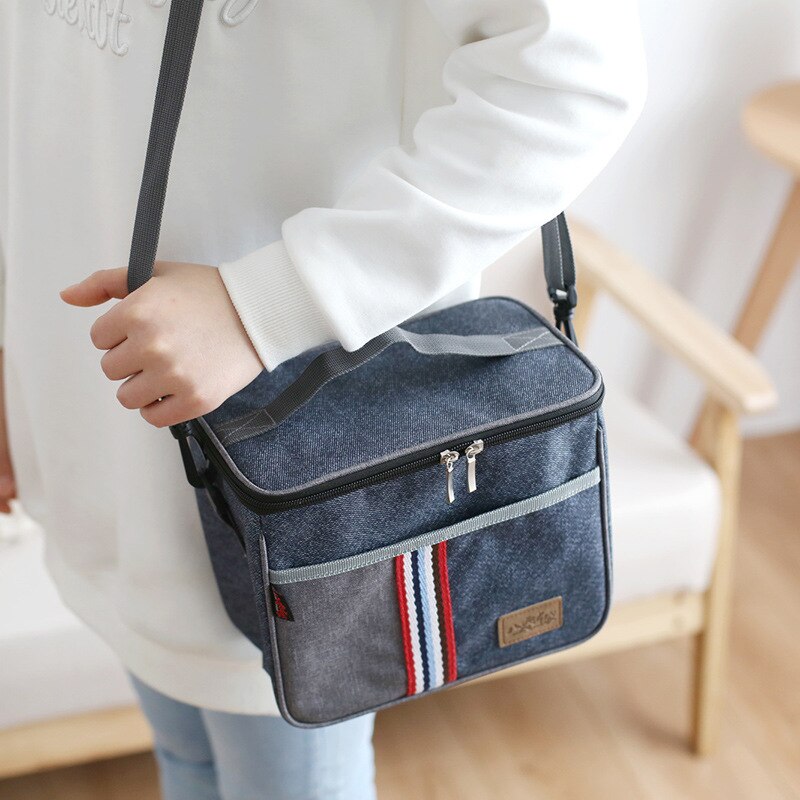 Oxford Lunch Bag Insulated Cooler Bento Bag Thermal Food Bag Carrier Accessories
