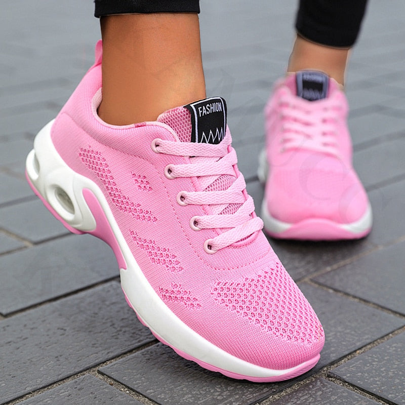 Ladies Casual Mesh Sneakers Flat Shoes Lightweight