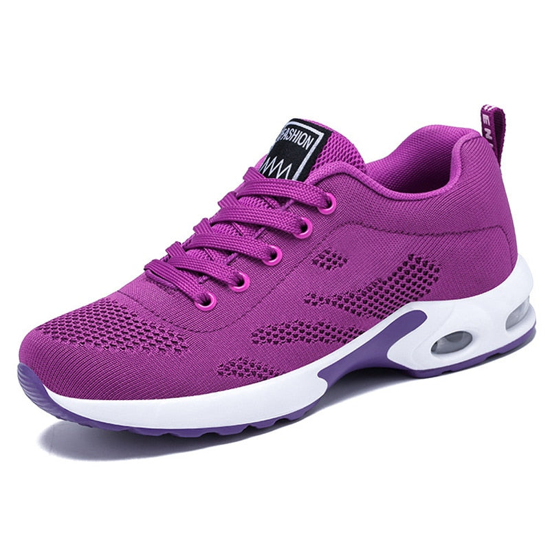 Ladies Casual Mesh Sneakers Flat Shoes Lightweight