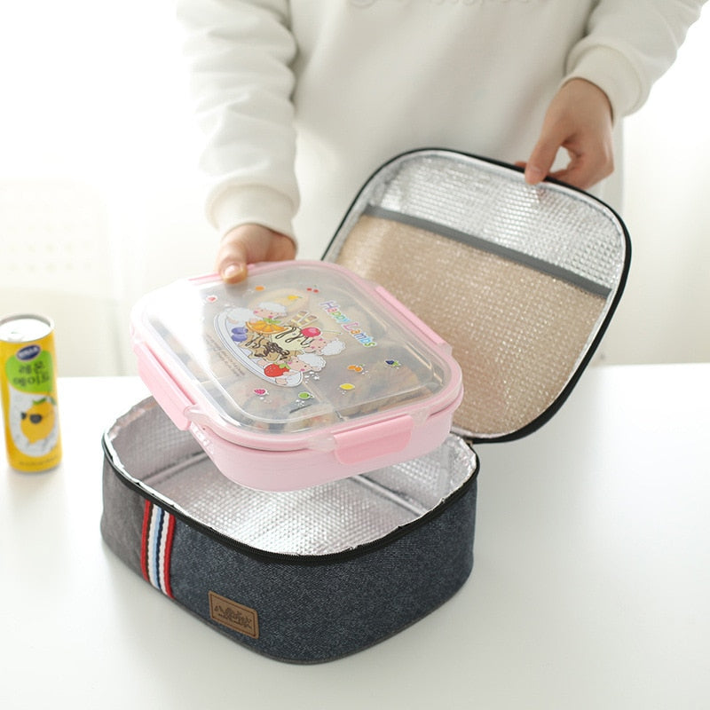 Oxford Lunch Bag Insulated Cooler Bento Bag Thermal Food Bag Carrier Accessories
