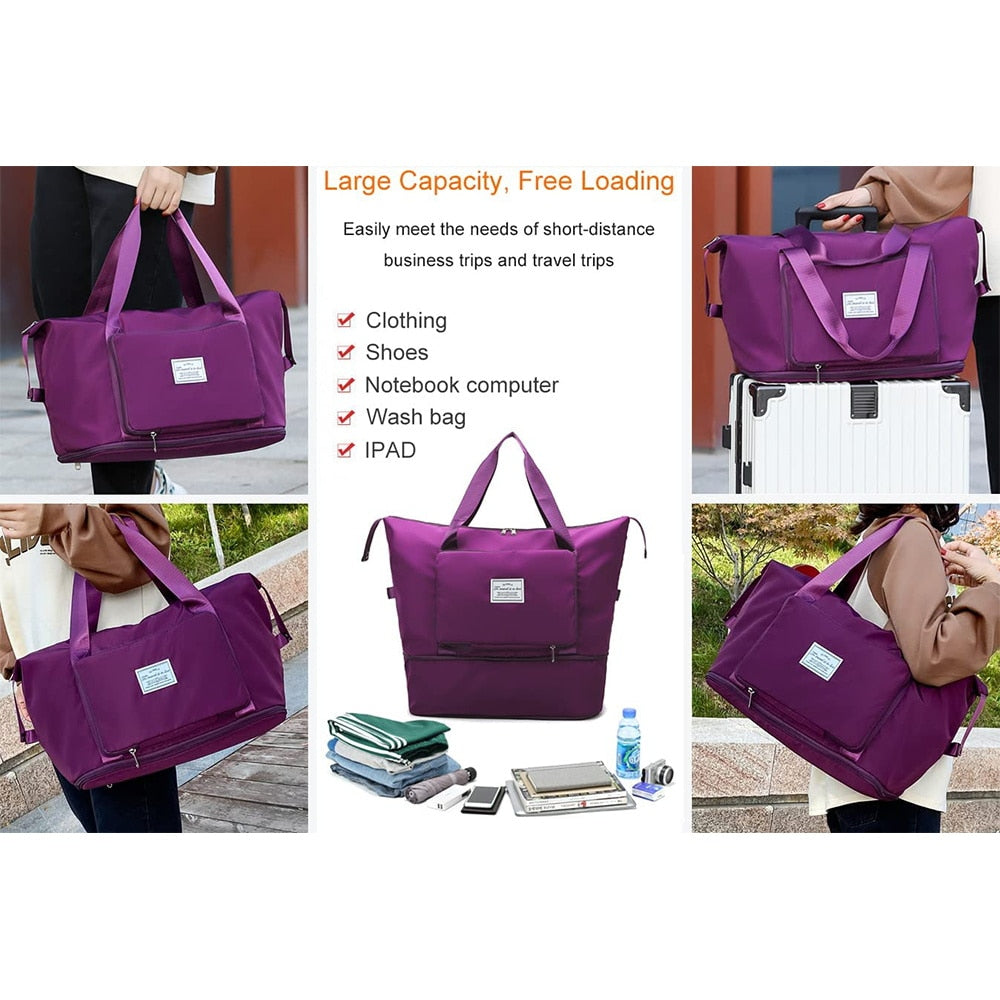 Folding Travel Bags Waterproof Tote Travel Luggage Bags Large Capacity Multifunctional Travel Duffle Bags Handbag