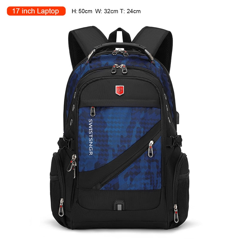 Anti-Thief Backpack Multifunctional Waterproof 17.3 Inch Laptop Bag USB Charging Travel Backpacks