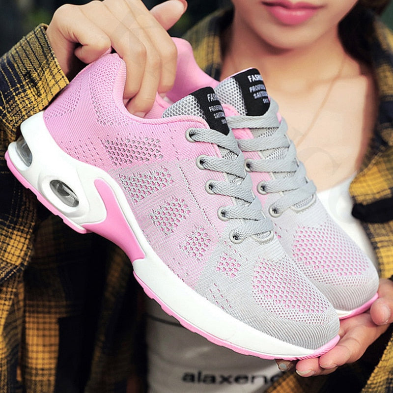 Ladies Casual Mesh Sneakers Flat Shoes Lightweight