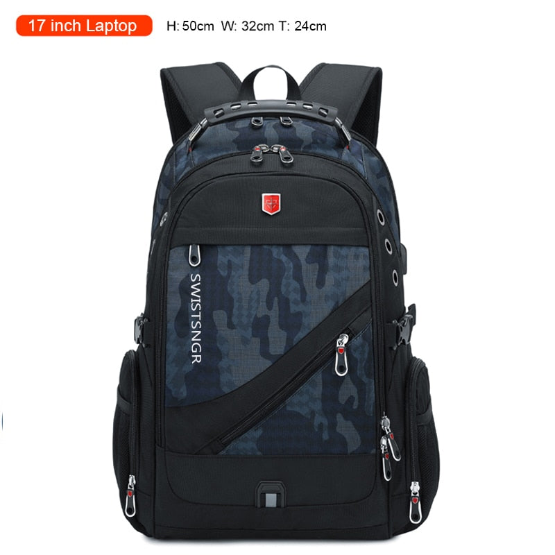 Anti-Thief Backpack Multifunctional Waterproof 17.3 Inch Laptop Bag USB Charging Travel Backpacks
