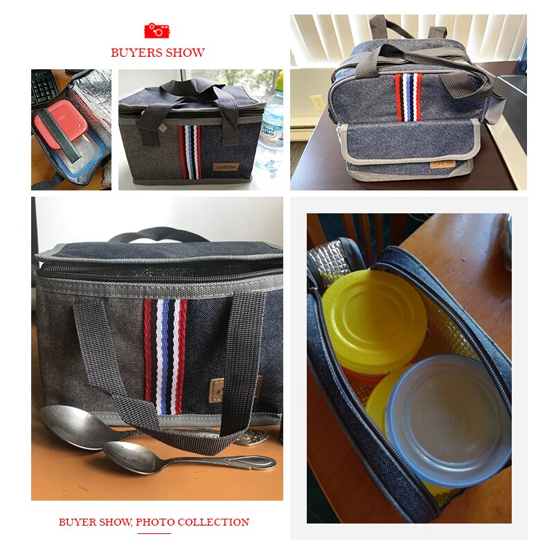 Oxford Lunch Bag Insulated Cooler Bento Bag Thermal Food Bag Carrier Accessories