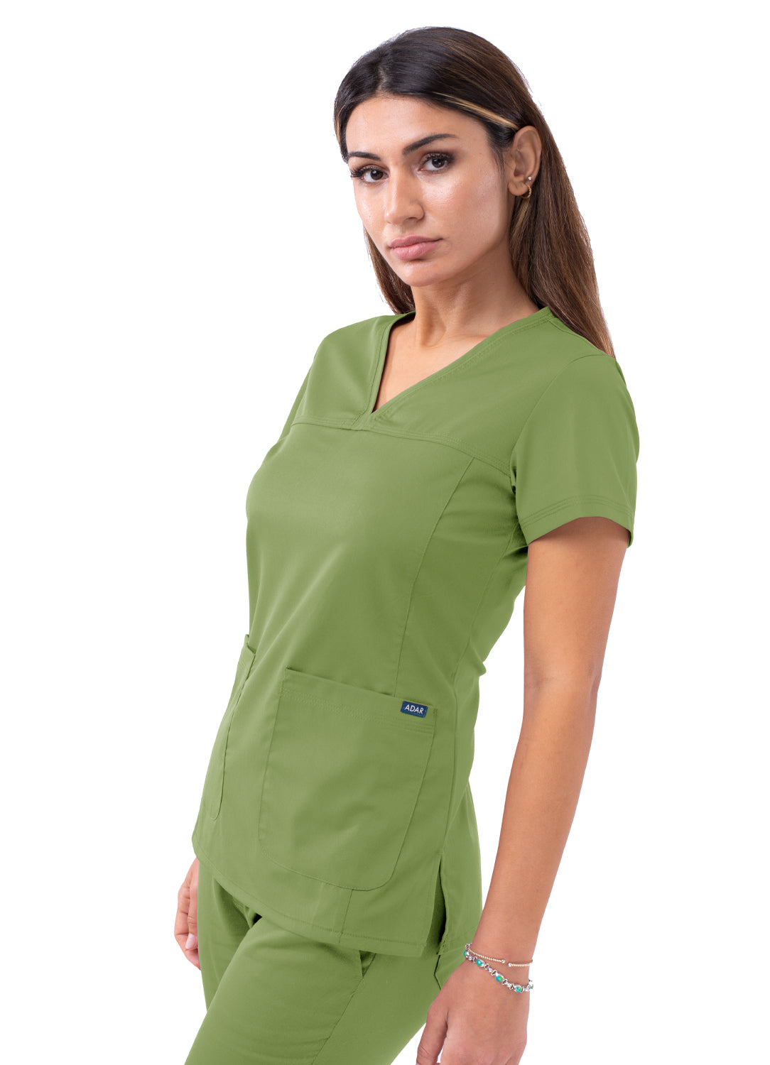 ADAR Pro Women's Sweetheart V-neck Scrub Top