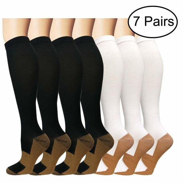 Compression Socks (4/6/7/8 Pairs), 15-20 Mmhg Is BEST Graduated Athletic & Medical for Men & Women Nurse Running Flight Travels - Butterfly Touch Scrubs