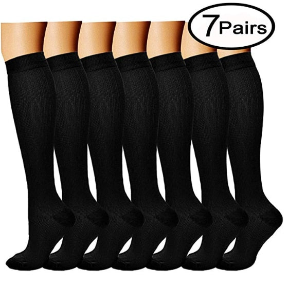 Compression Socks (4/6/7/8 Pairs), 15-20 Mmhg Is BEST Graduated Athletic & Medical for Men & Women Nurse Running Flight Travels - Butterfly Touch Scrubs