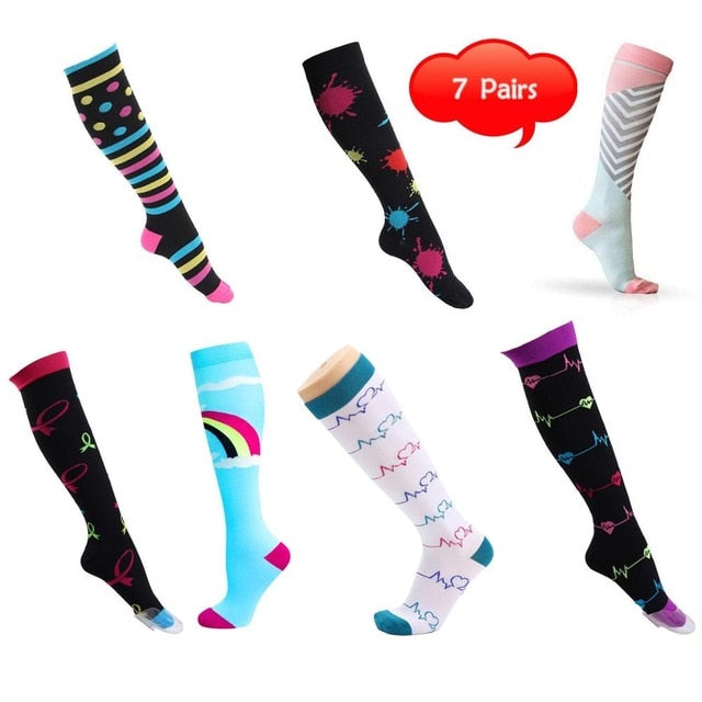 Compression Socks (4/6/7/8 Pairs), 15-20 Mmhg Is BEST Graduated Athletic & Medical for Men & Women Nurse Running Flight Travels - Butterfly Touch Scrubs