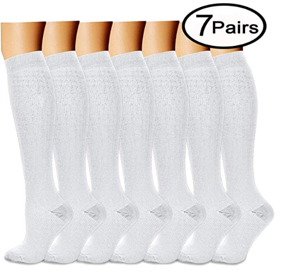 Compression Socks (4/6/7/8 Pairs), 15-20 Mmhg Is BEST Graduated Athletic & Medical for Men & Women Nurse Running Flight Travels - Butterfly Touch Scrubs