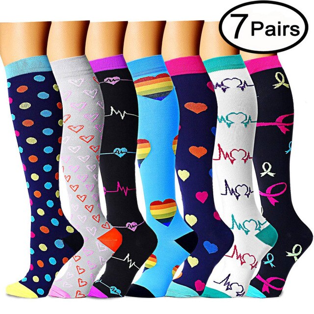 Compression Socks (4/6/7/8 Pairs), 15-20 Mmhg Is BEST Graduated Athletic & Medical for Men & Women Nurse Running Flight Travels - Butterfly Touch Scrubs
