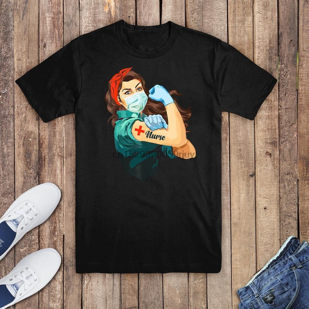 Essential Worker Riveter Nurse T- Shirt - Butterfly Touch Scrubs