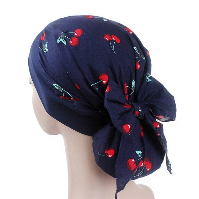 Women's Turban hat Elastic Cloth Head Cap - Butterfly Touch Scrubs