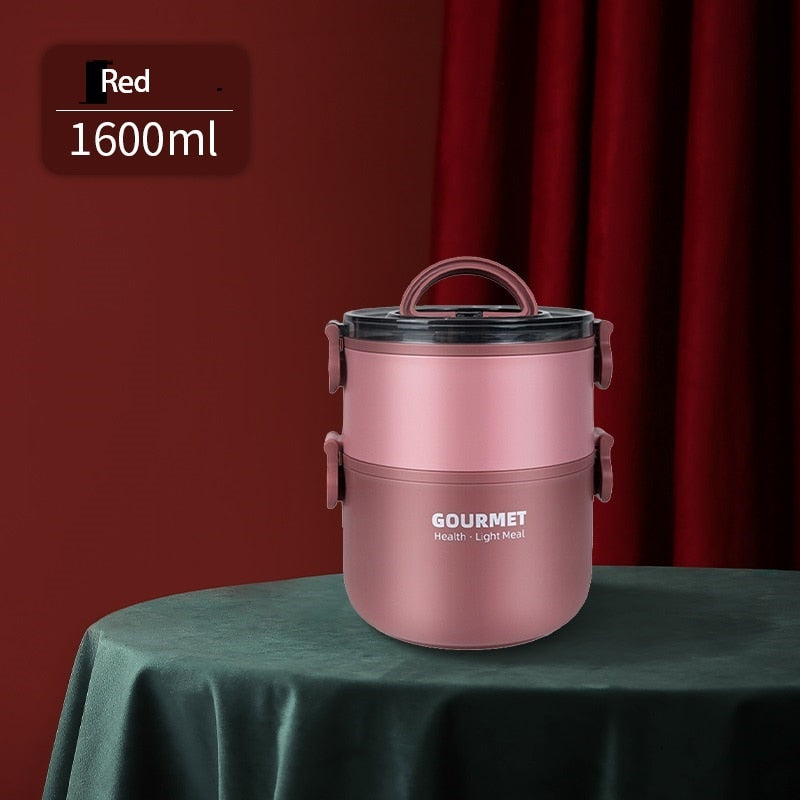 Stainless Steel Lunch Box Leak-Proof Portable Insulated Multi-layer Tableware Bento Box Food Container Storage