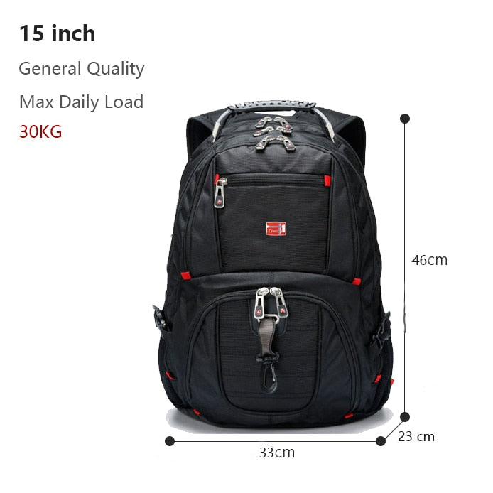 Crossten Durable 17 Inch Laptop Backpack,45L Travel Bag,College Bookbag,USB Charging Port,Water Resistant,Swiss-Multifunctional