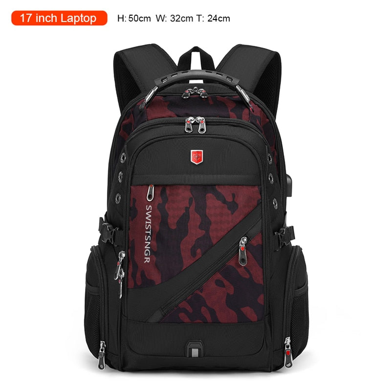 Anti-Thief Backpack Multifunctional Waterproof 17.3 Inch Laptop Bag USB Charging Travel Backpacks